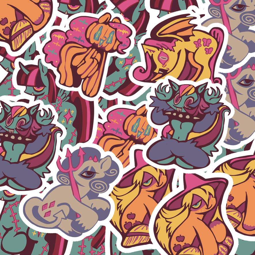 Halloween Ponies Sticker Sheet ($11.50)