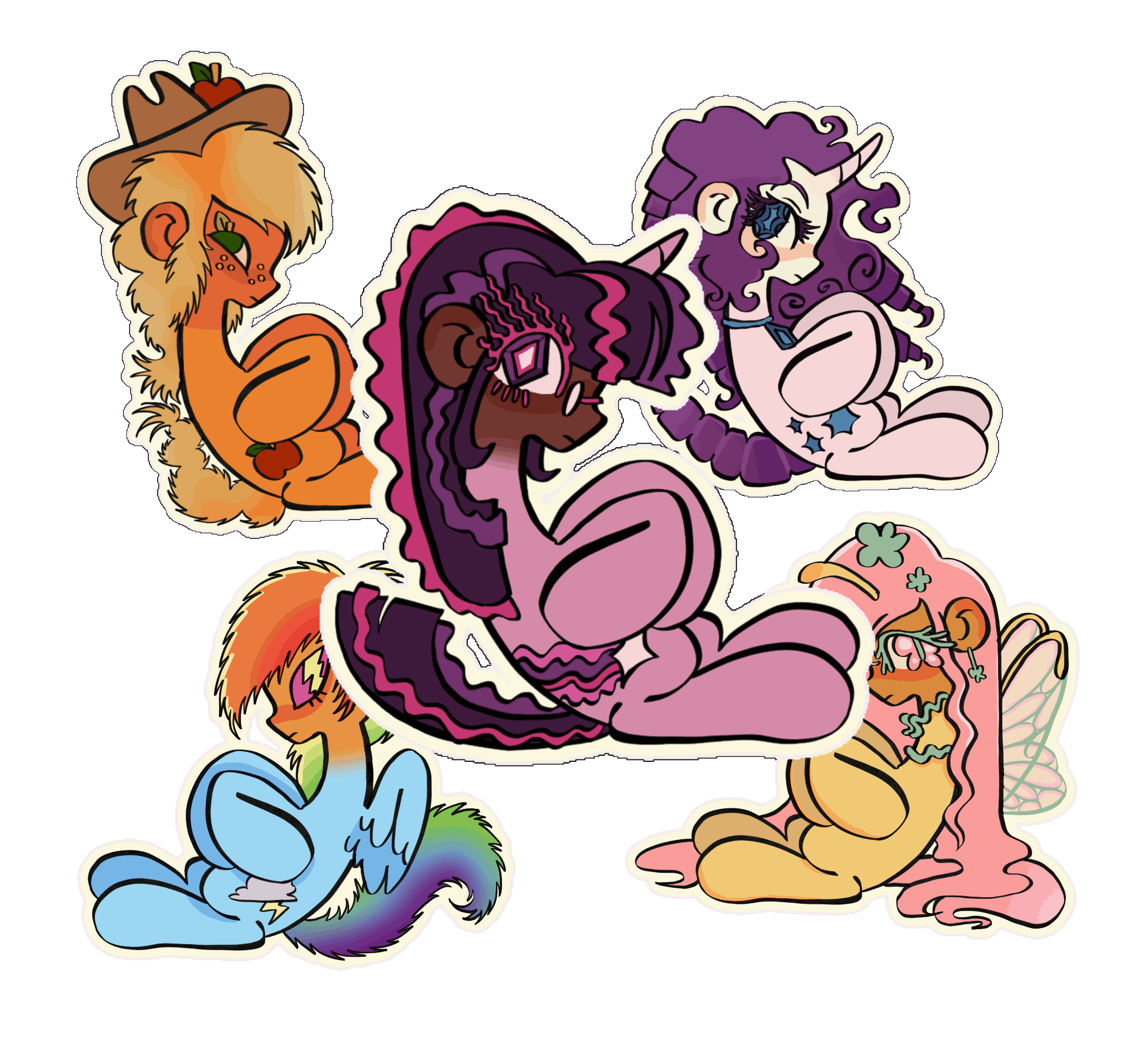 Ponies with human heads (5 pack) $5